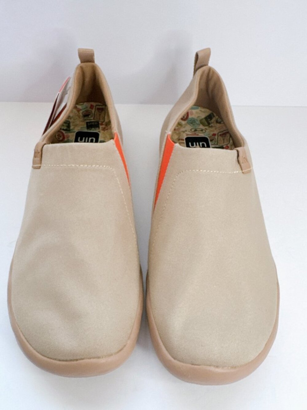 Men’s Size 11 UIN Toledo Oxford Tan Canvas Slip-On Shoes Casual Comfort